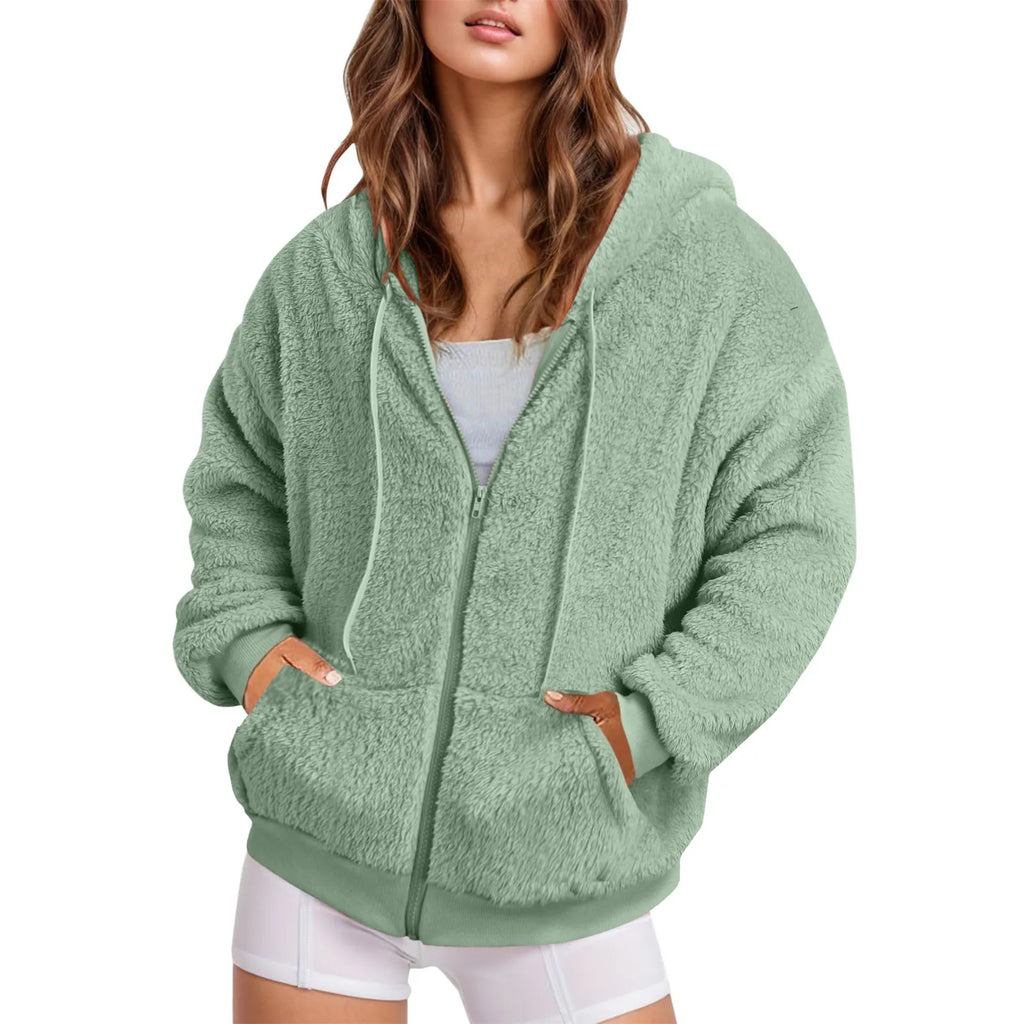 Langer Hoodie aus weichem Baumwoll-Samt