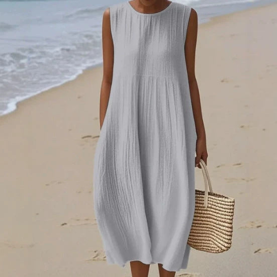 Ärmelloses Casual-Kleid mit 3D-Print