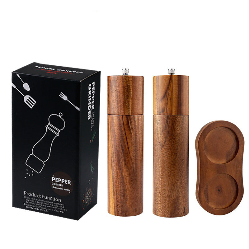 Akazien Pfeffer- und Salzmühle, 2er-Set mit Ständer – Bild 6 | LuxeStyle