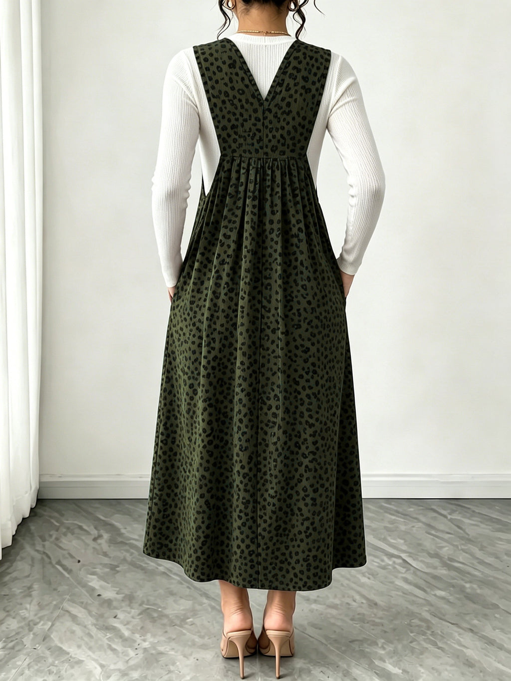Herbst/Winter Leopard-Print Maxikleid