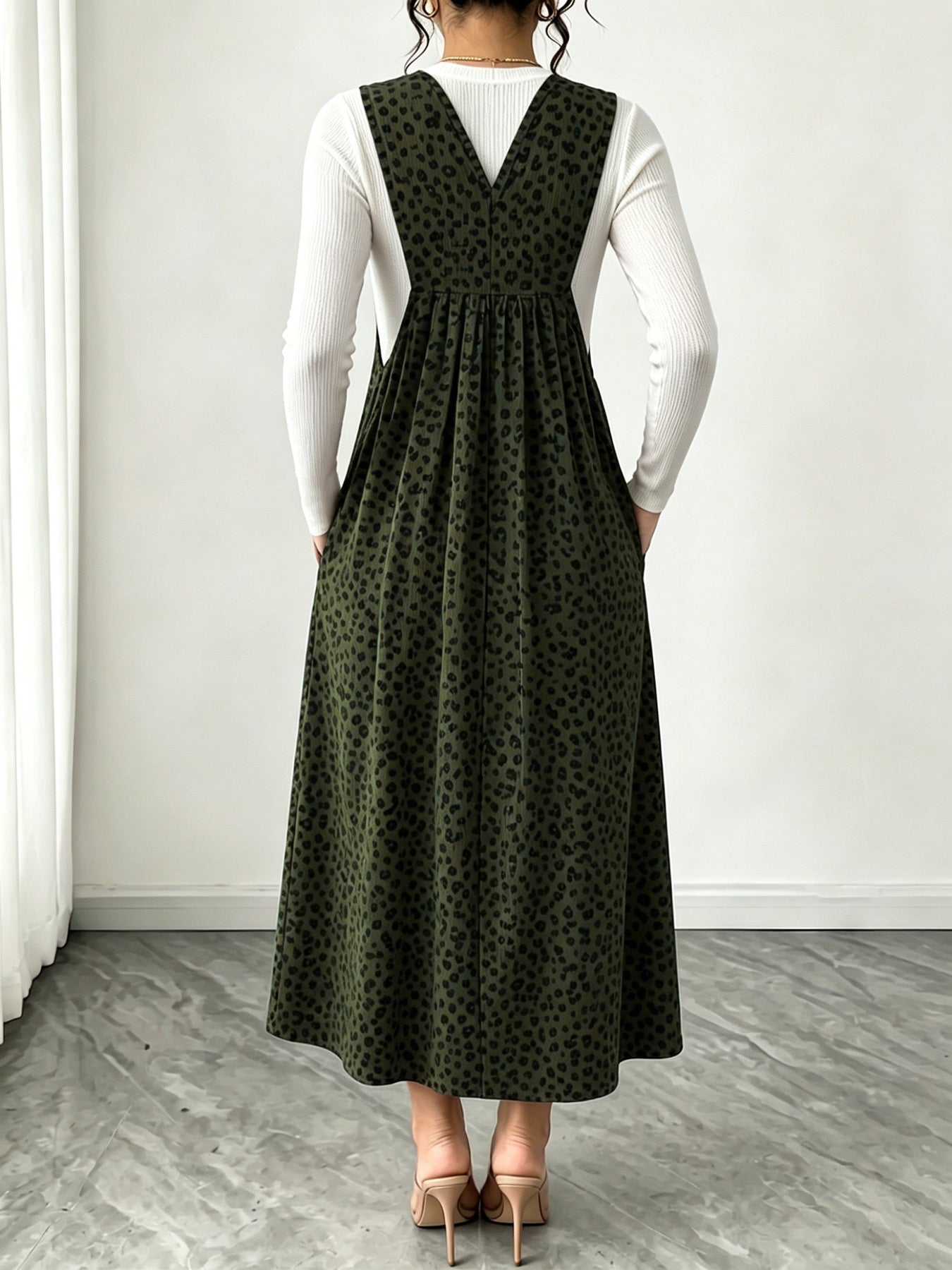 Herbst/Winter Leopard-Print Maxikleid