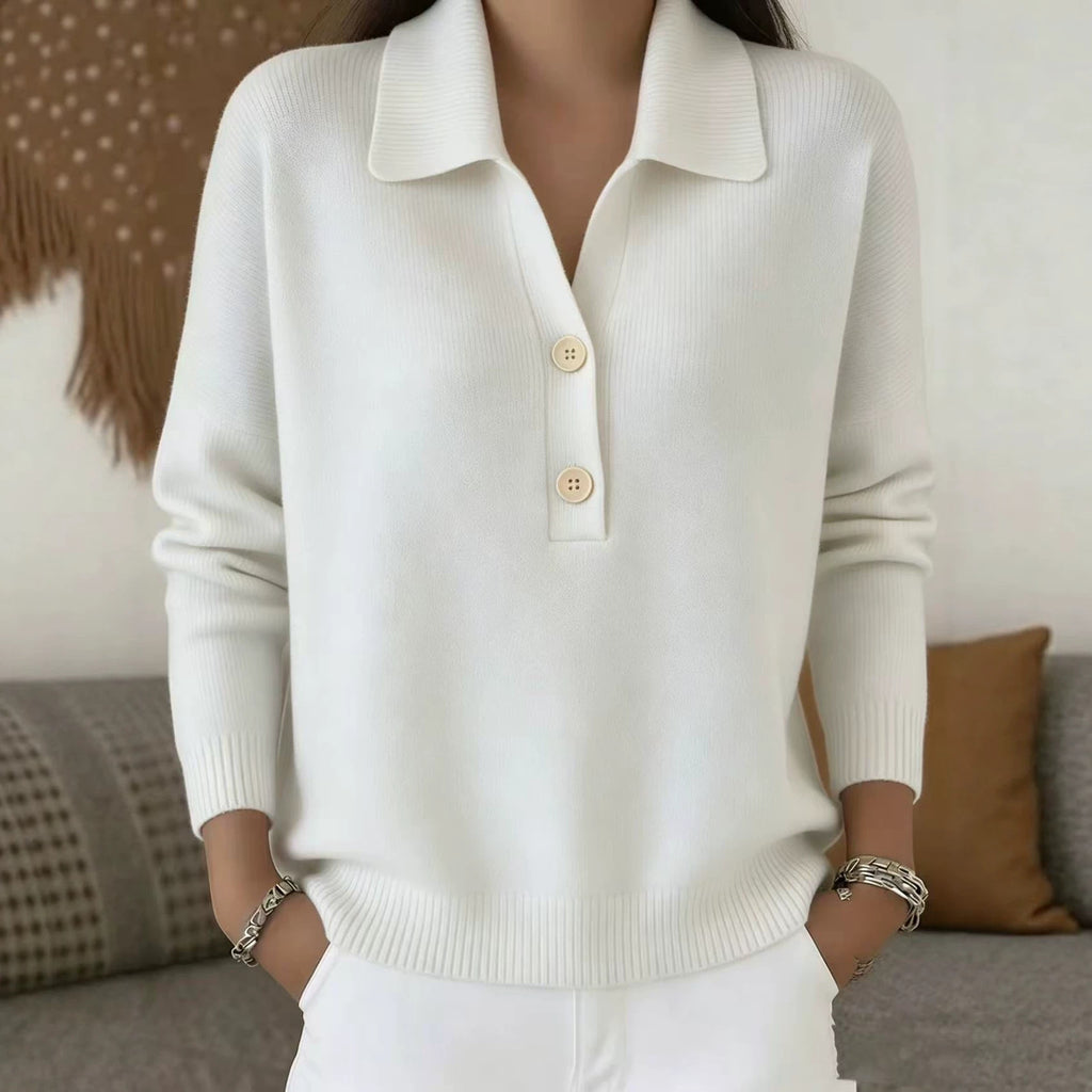 Damen Strickpullover mit Polo-Kragen und Reissverschluss – Ansicht 5
