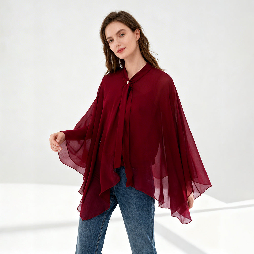 Kurzer Cardigan aus Chiffon mit UV-Schutz