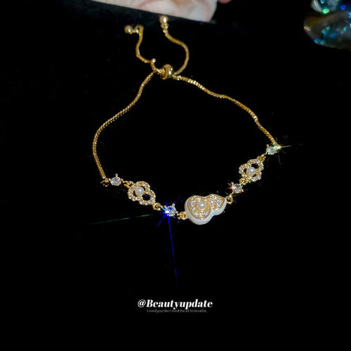 18K Vergoldetes Zirkon-Perlenarmband