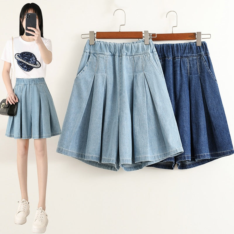 Denim Capri Shorts für Damen
