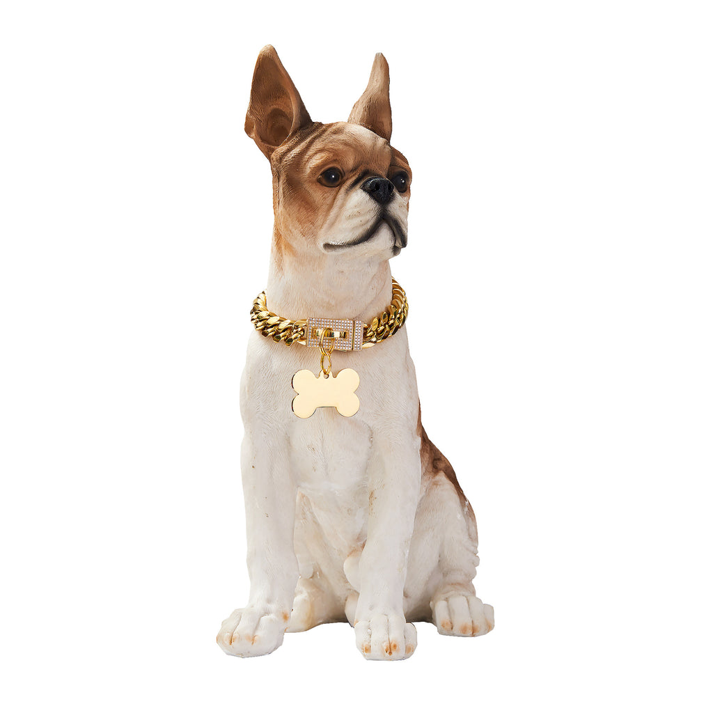 Hundehalsband aus Edelstahl – Geometrisches Muster | LuxeStyle