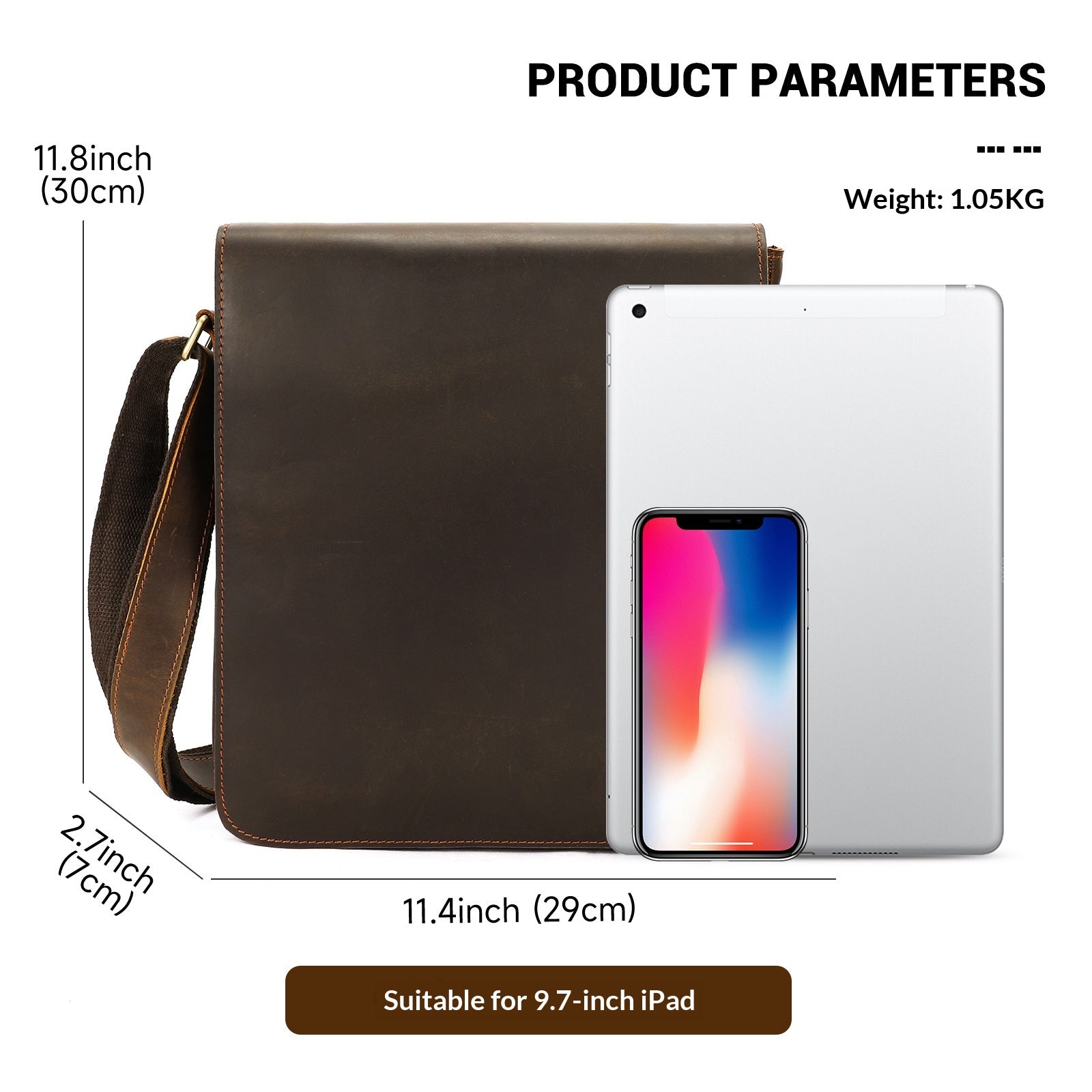 Premium Leder-Crossbody-Tasche
