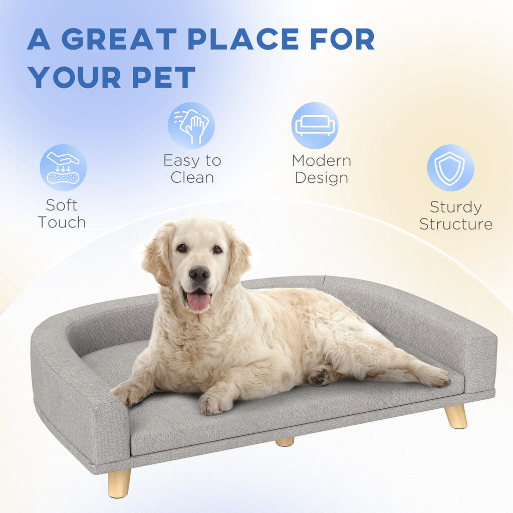 Hundesofa mit waschbarem Kissen für grosse Hunde & Katzen – Grau