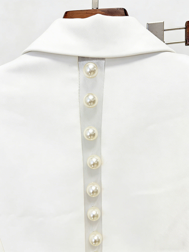 Blazer mit Perlen & Schlaghose 2-teiliges Set