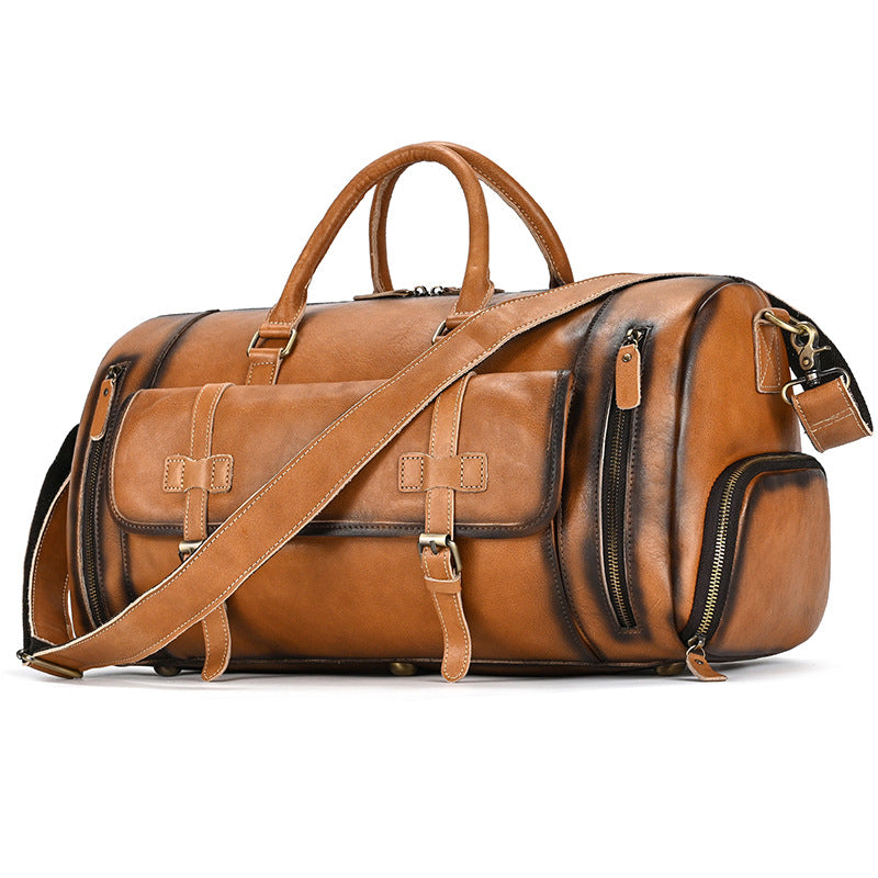 Reisetasche aus pflanzlich gegerbtem Leder