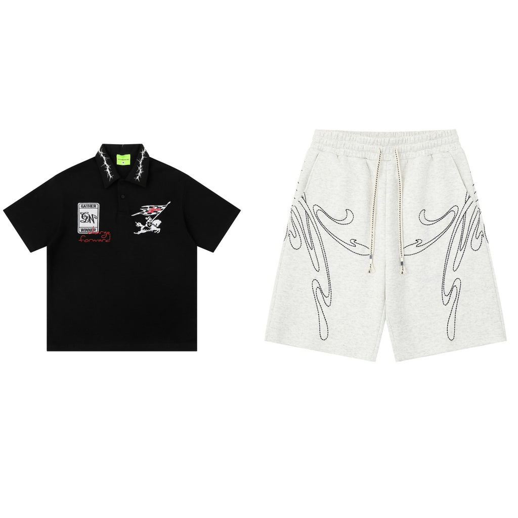 Retro-Polo mit Stickerei