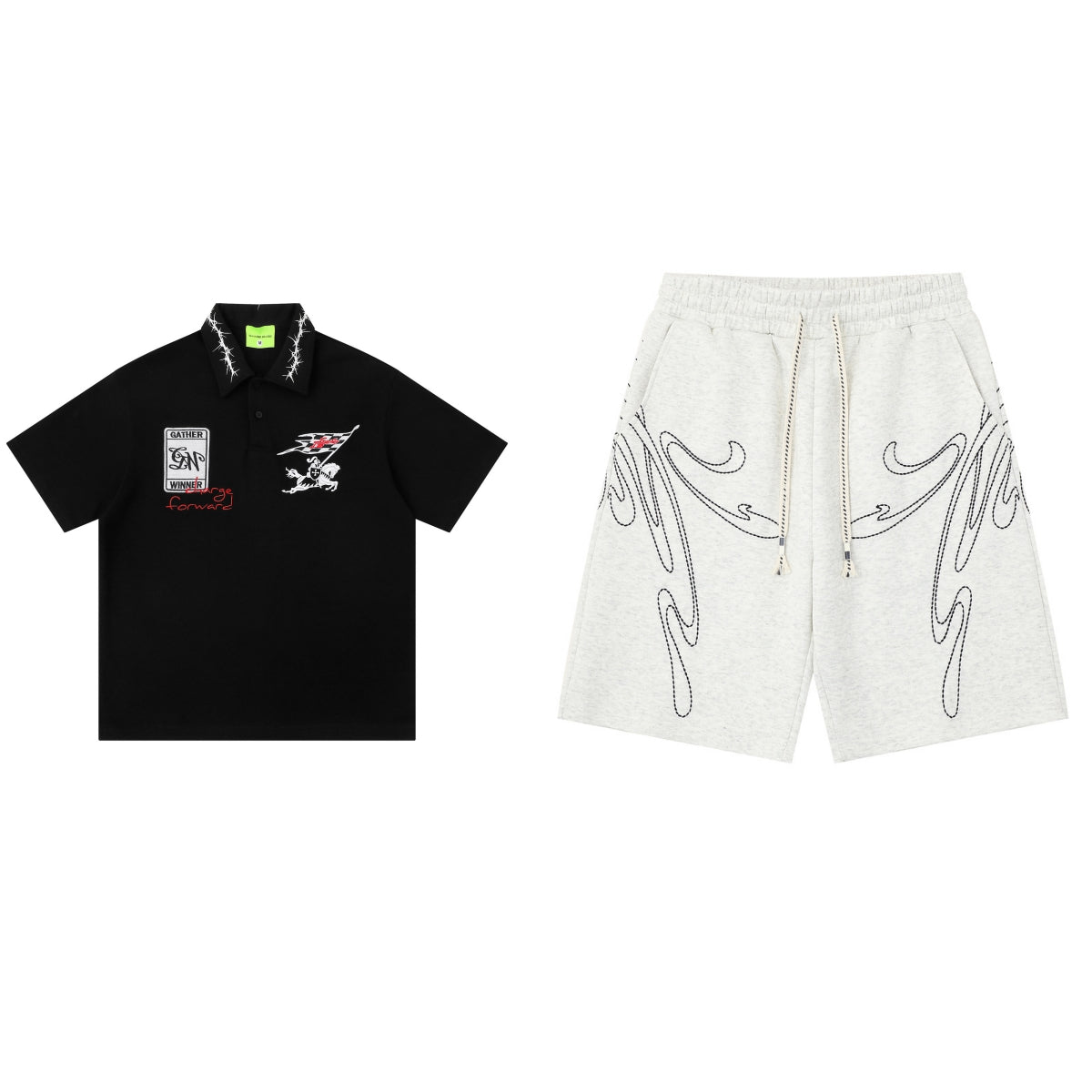 Retro-Polo mit Stickerei