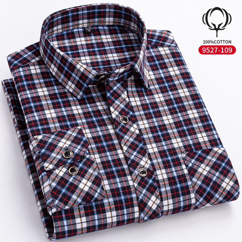 Herren Langarmhemd Loose-fit Baumwolle Karomuster – Bild 3 | LuxeStyle