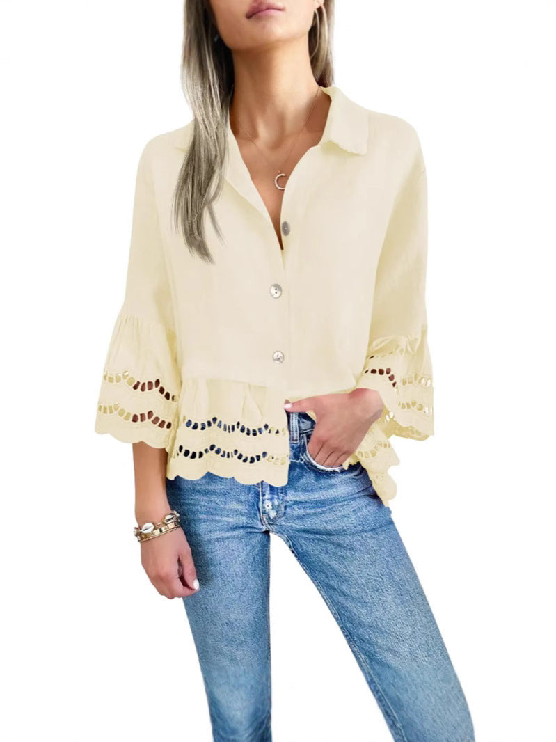 Spitzenbesetztes Langarmshirt – Bild 13 | LuxeStyle