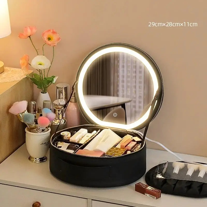 Smarte LED Schminktasche mit Spiegel