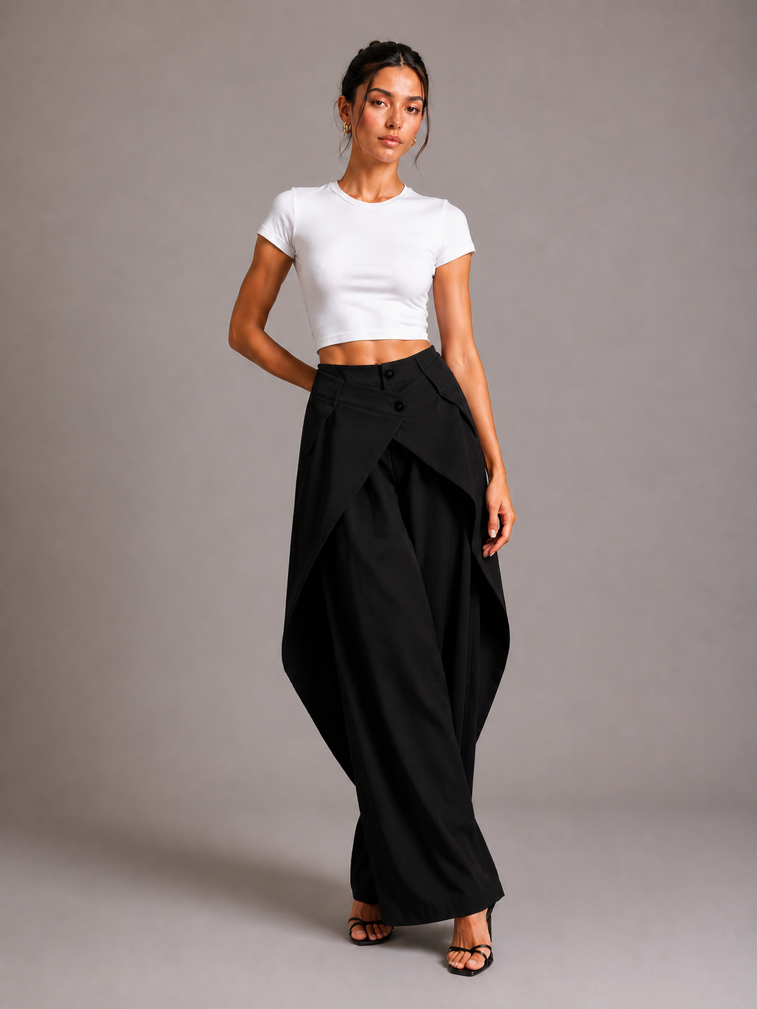 Asymmetrische Wide Leg Hose