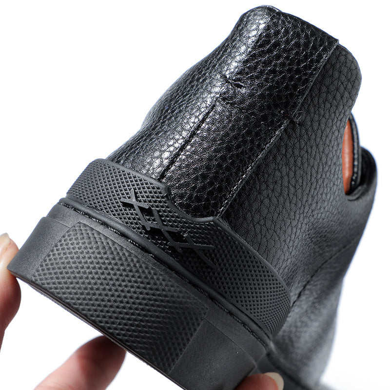 Schwarze Lederstiefel mit weichem Sohlenabsatz – Bild 5 | LuxeStyle
