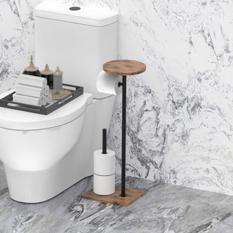 Toilettenpapierhalter aus Holz mit Telefonablage