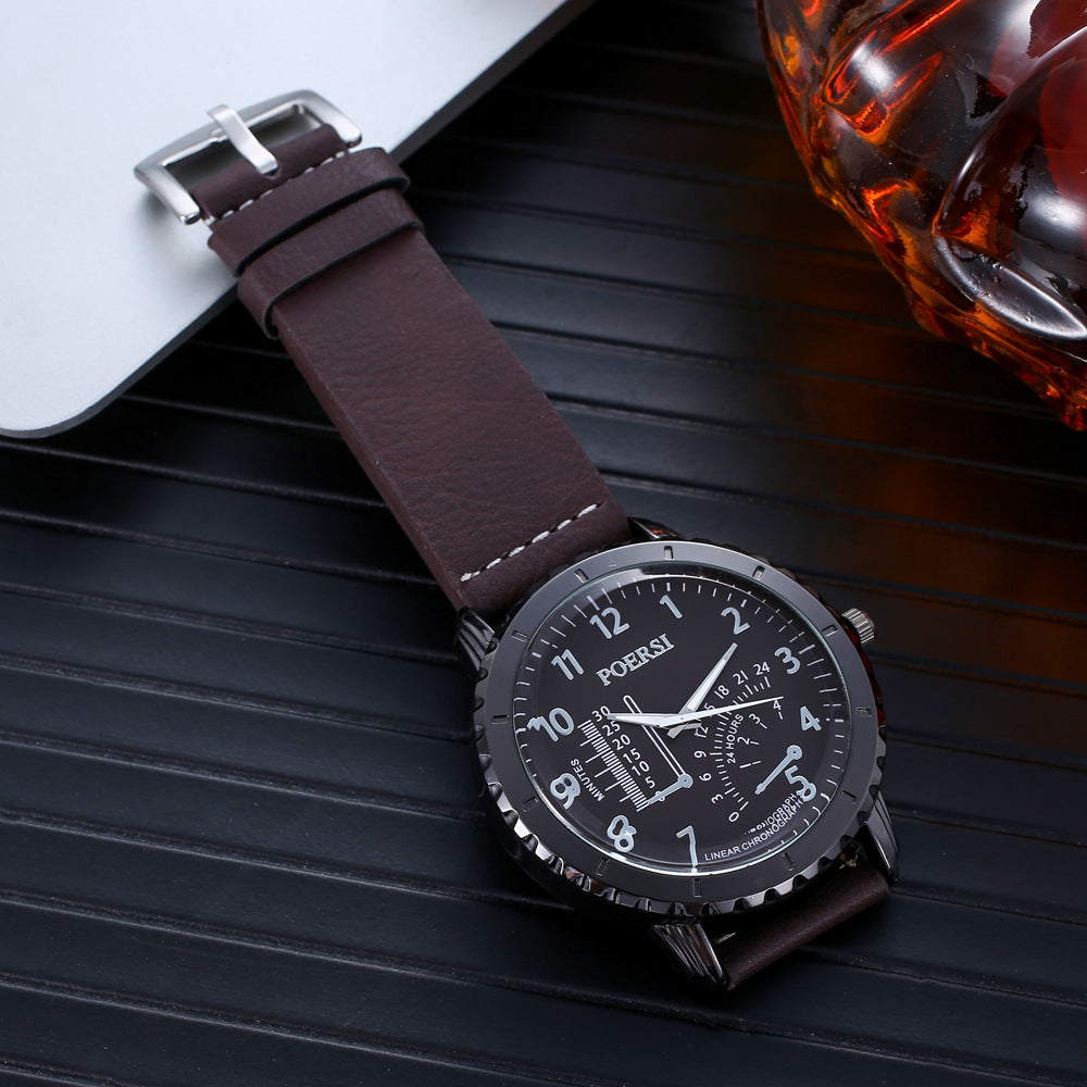 Geschenkset: Uhr, Portemonnaie, Gürtel, Brille