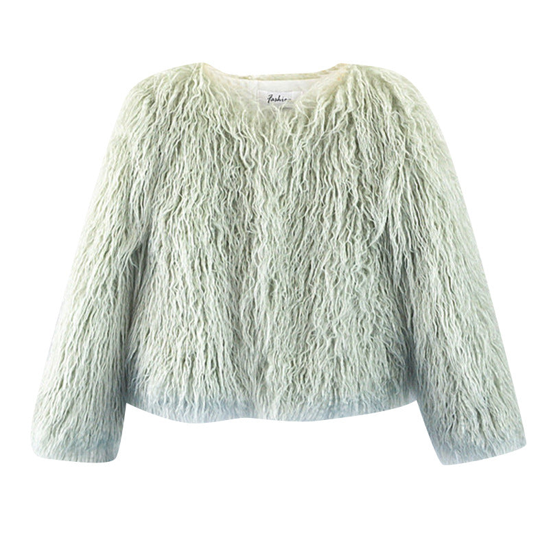 Kurze Shearling-Jacke aus Kunstfell für Damen