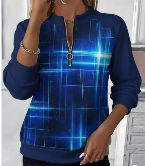 Damen Langarm Christmas-Print Sweatshirt