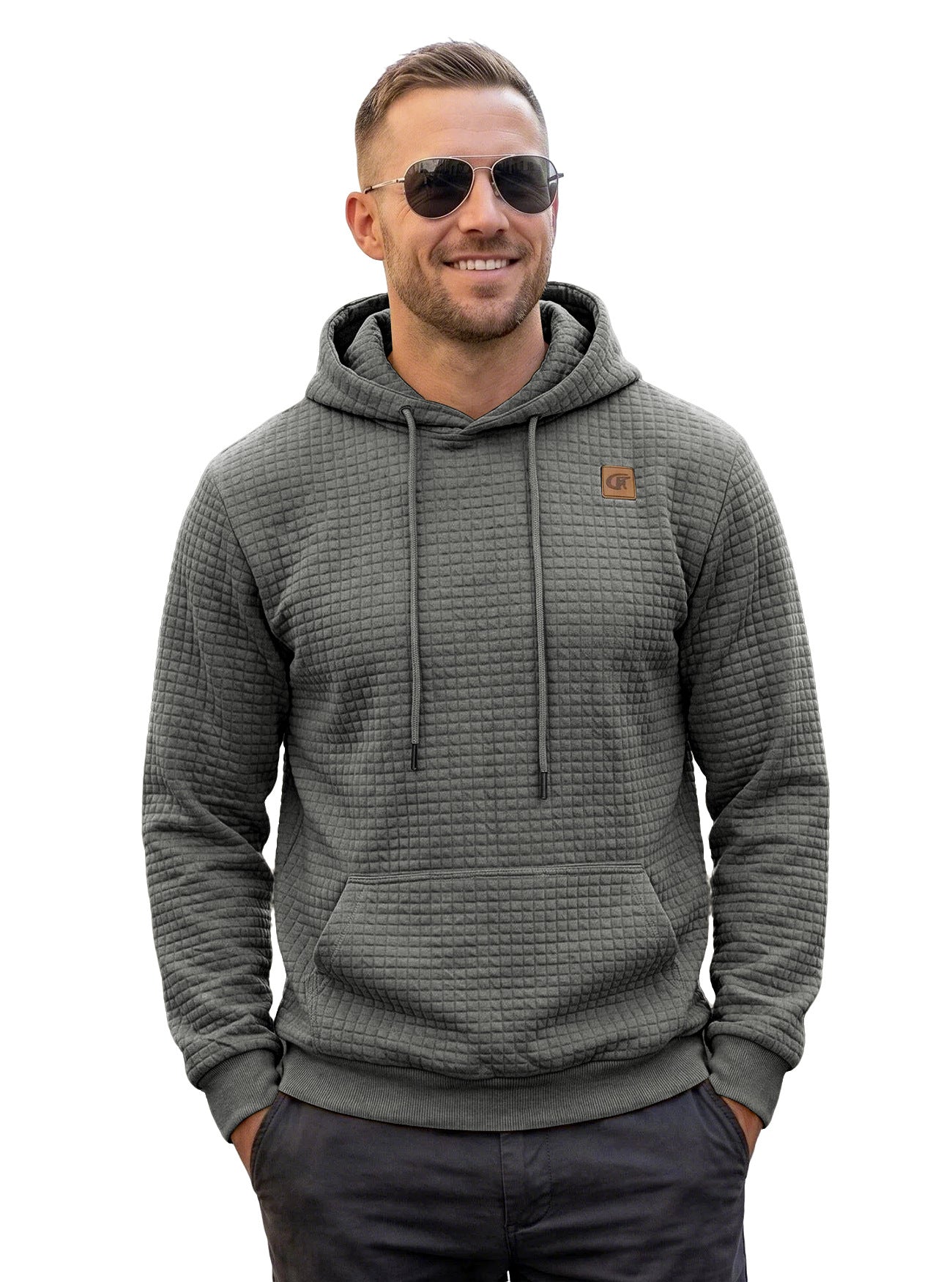 Elastisches Jacquard Kapuzen-Sweatshirt für Herren