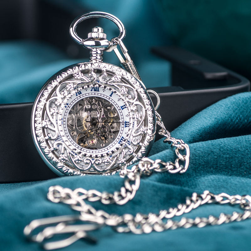 Skelett-Taschenuhr mit Mechanik – Ansicht 3