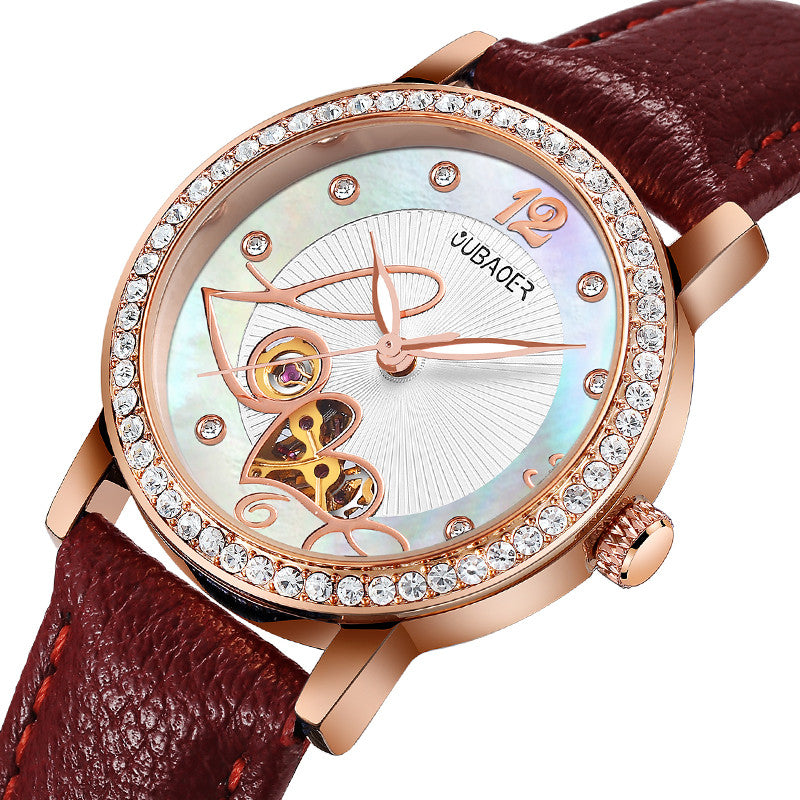 Mechanische Armbanduhr mit Lederarmband – Bild 5 | LuxeStyle