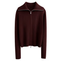 Woll-Cardigan mit Revers und Doppelreissverschluss