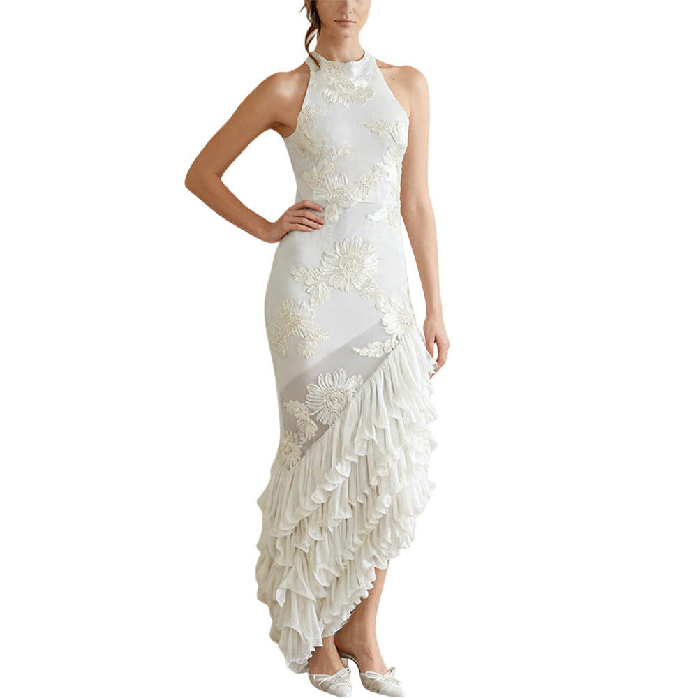 Ärmelloses Off-Shoulder Kleid mit Stickerei | LuxeStyle