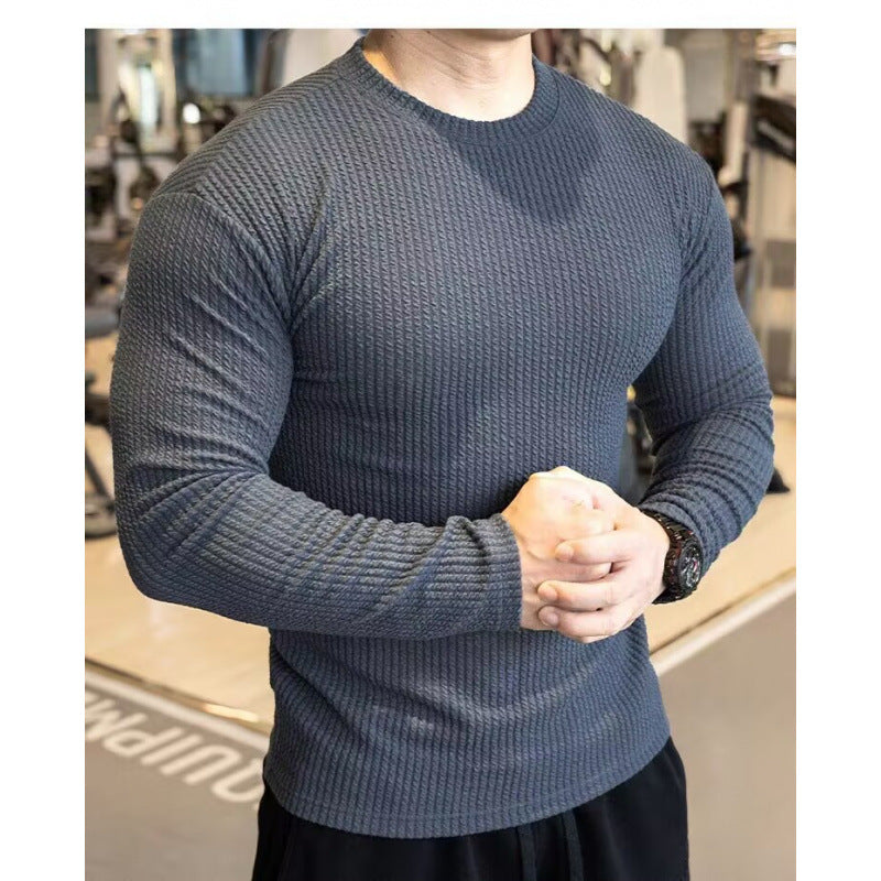 Herren Waffelpiqué Langarmshirt