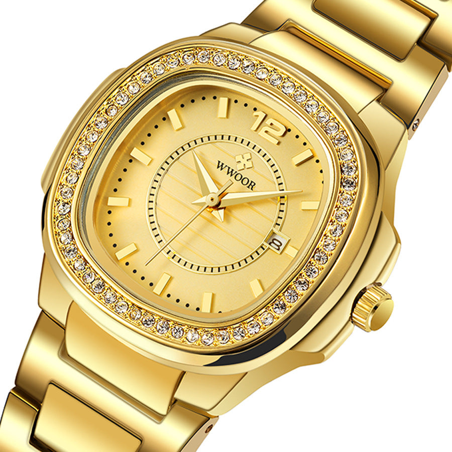 Armbanduhr mit Stahlarmband und Diamanten – Bild 3 | LuxeStyle