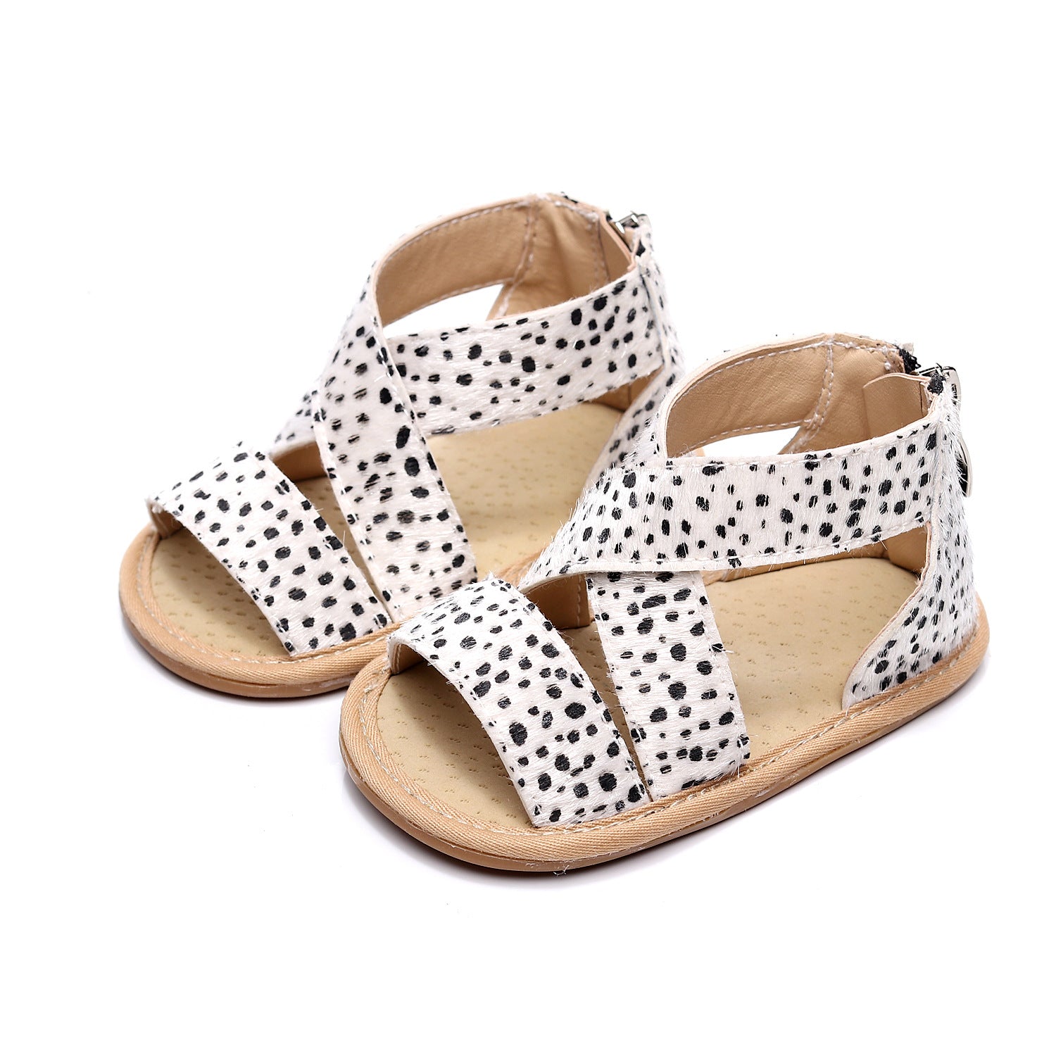 Leopard-Print Sandalen mit Grippsohle