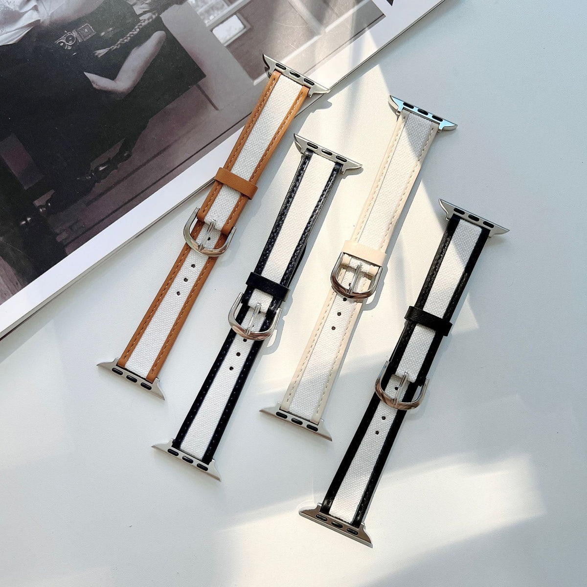 Koreanisches Canvas-Lederarmband für Apple Watch – Bild 2 | LuxeStyle