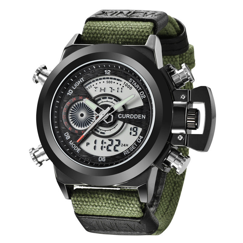 Nylon-Armbanduhr mit Dual-Anzeige