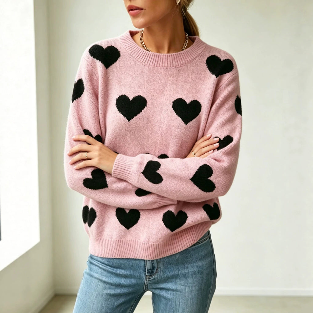 Vielseitiger Langarm-Strickpullover mit Rippenmuster