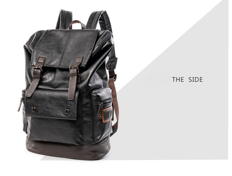 Männlicher PU-Leder Rucksack für Schule und Reisen – Bild 12 | LuxeStyle