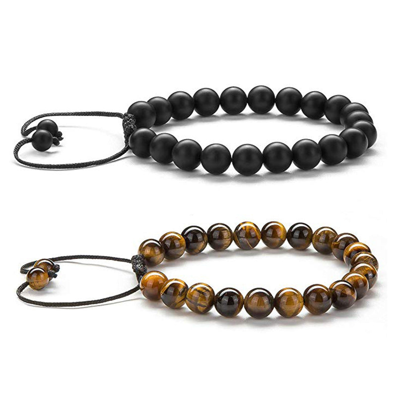 Tiger Eye Partnerarmbänder aus mattem Achat
