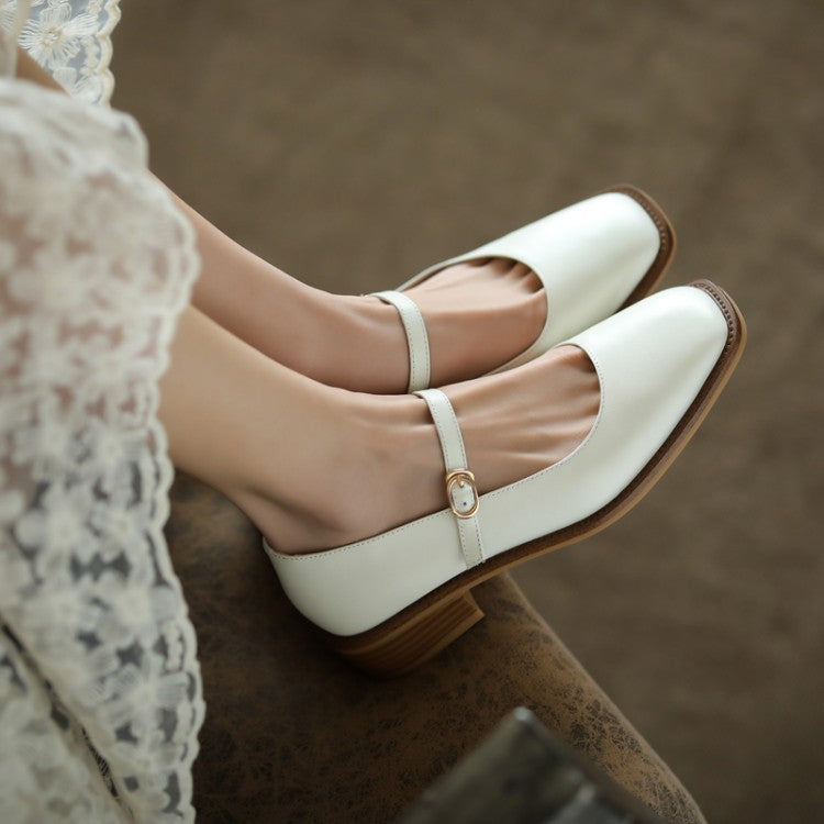 Retro-Halbschuhe mit mittlerem Absatz