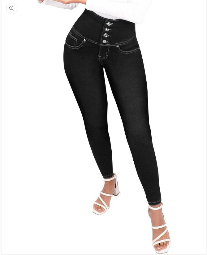 Formende Apfelpfanne-Jeans in Hellblau