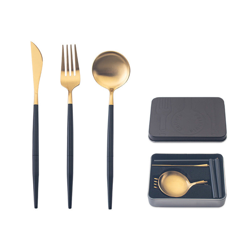 Tragbares Besteck-Set aus Edelstahl – Bild 4 | LuxeStyle