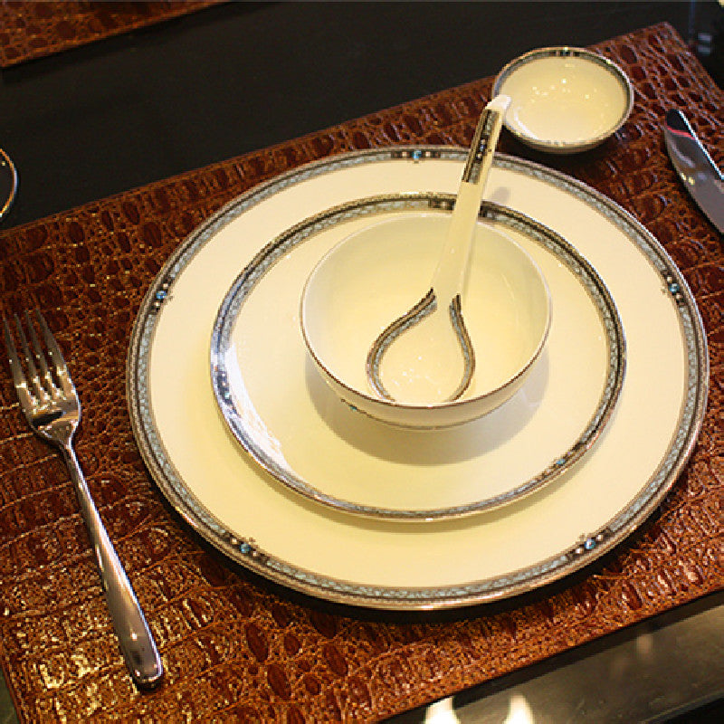 Kroko-Leder-Tischset, wasserdicht – Bild 3 | LuxeStyle