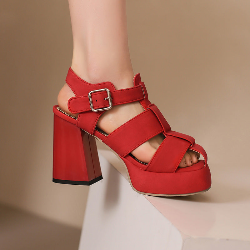 Sandalen Baotou Roman Platform – grosse Grösse | LuxeStyle