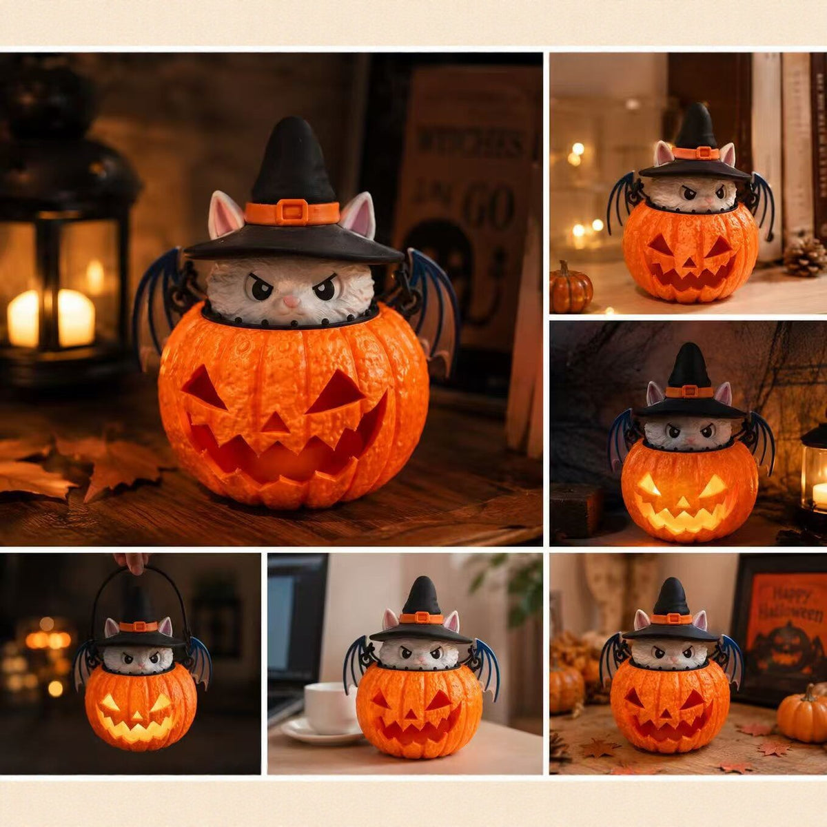 Halloween Katze Kürbis Dekoleuchte | LuxeStyle