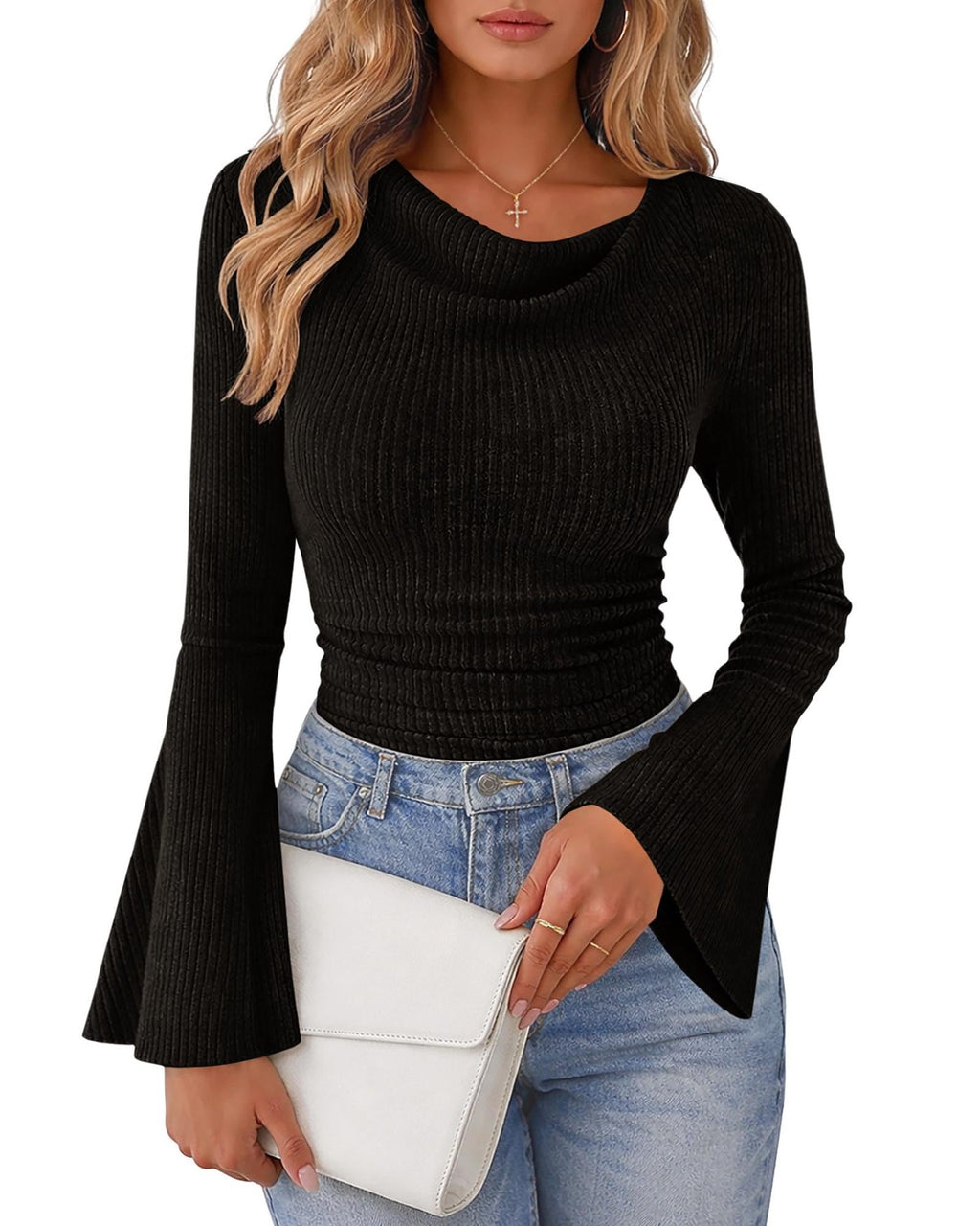 Damen T-Shirt mit ausgestellten Ärmeln