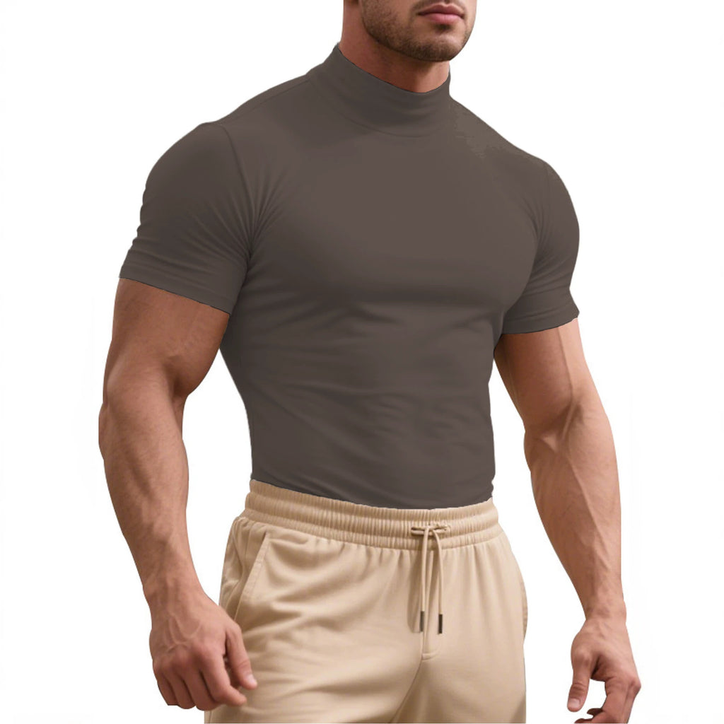 Stretch-T-Shirt mit Rollkragen