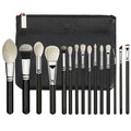 15-teiliges Make-up Pinselset Schwarz