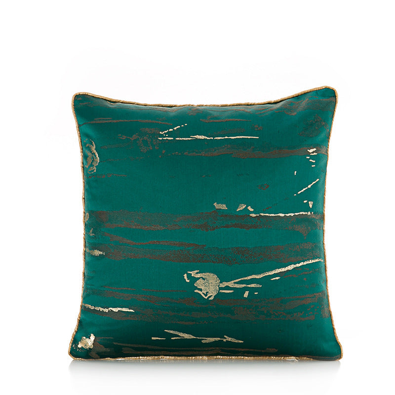 Dunkelgrüner Satin-Jacquard Kissenbezug