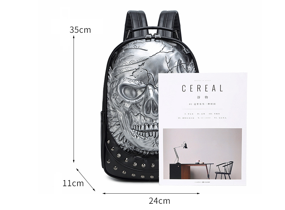 3-dimensionaler Totenkopf-Rucksack – Bild 4 | LuxeStyle