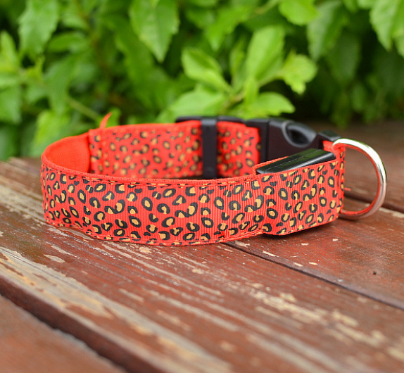 LED-Halsband für Hunde – Leopard-Muster